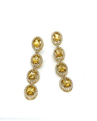 Orecchini pendenti con quarzo citrino