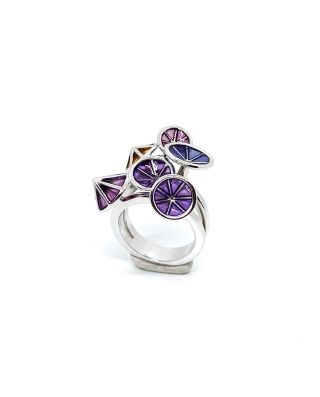 Anello in argento e smalto