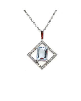 Ciondolo con acquamarina e diamanti