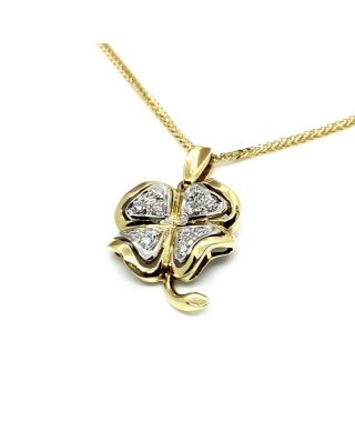 Ciondolo in oro a forma di quadrifoglio 