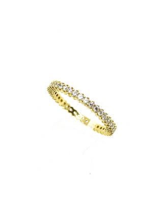 Fedina eternity in oro giallo e zirconi 