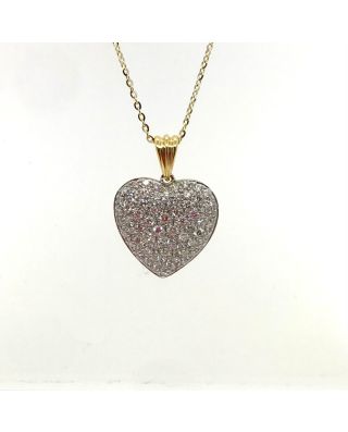 Ciondolo Cuore diamanti pavè